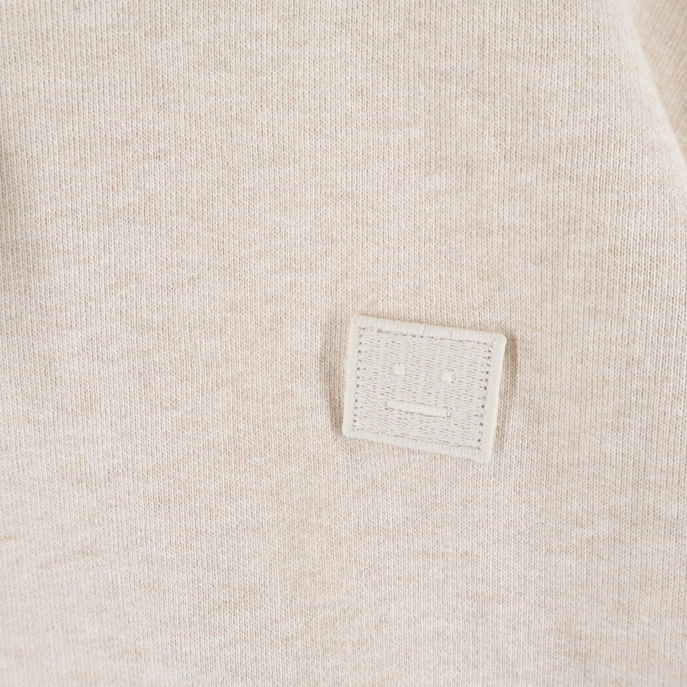 Acne Studios(アクネ ストゥディオズ) エンブロイダリーデザイン カンガルーポケット フーデッド スウェット パーカー ベージュ FA-UXSWEA000075