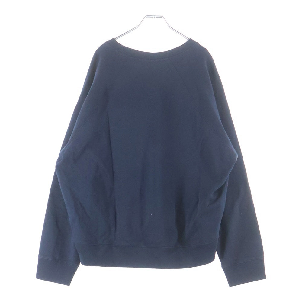 MAISON KITSUNE(メゾンキツネ) フロントエンブロイダリーデザイン クルーネック スウェット トレーナー ネイビー NM00311KM0001