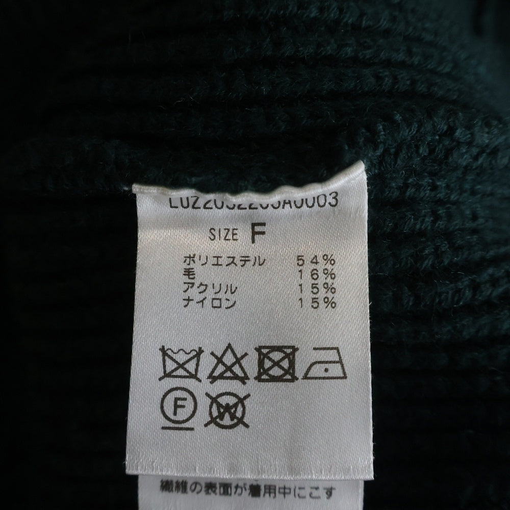 Lui's(ルイス) 片畦バルーン クルーネック ハイゲージ ニット セーター グリーン LUZ2032205A0003