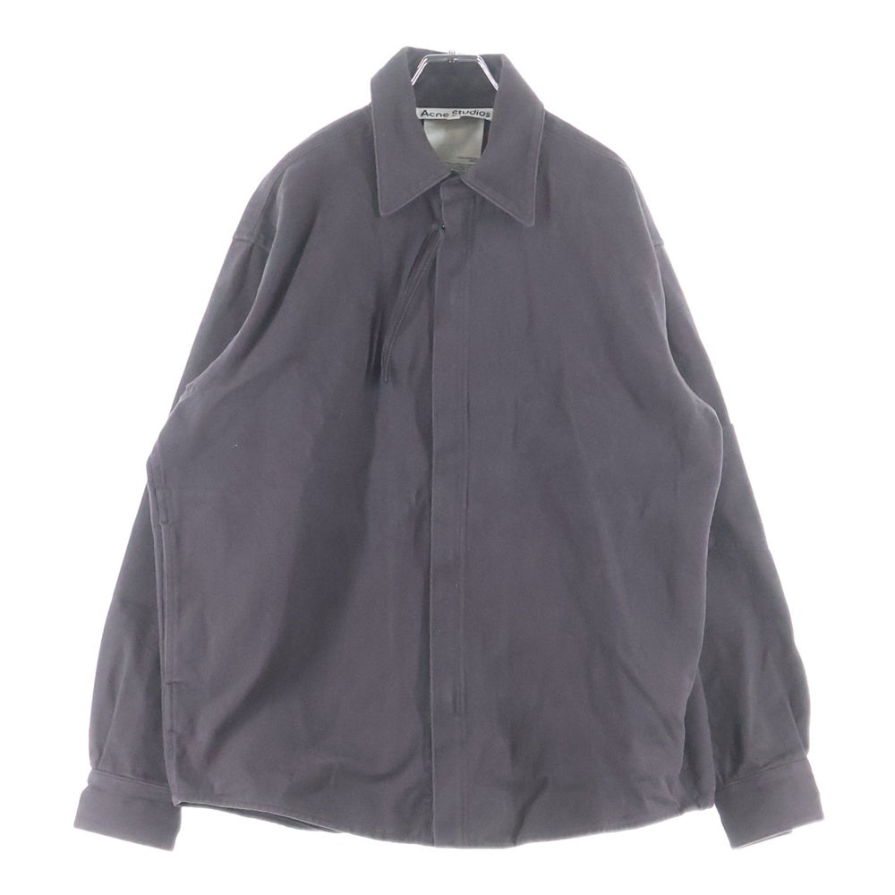 Acne Studios(アクネ ストゥディオズ) ZIP-UP TWILL COTTON OVERSHIRT ジップアップ ツイル コットン オーバー長袖ワークシャツ ブラウン FN-MN-OUTW001062