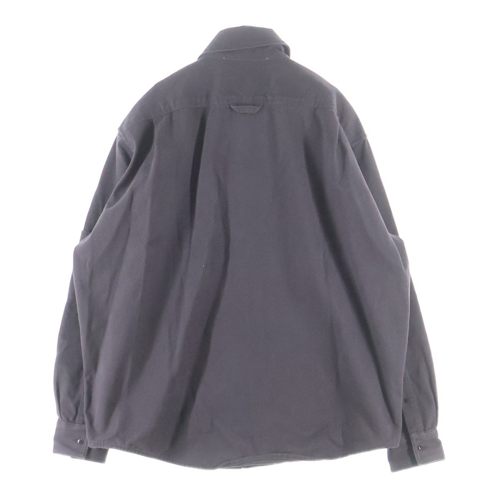 Acne Studios(アクネ ストゥディオズ) ZIP-UP TWILL COTTON OVERSHIRT ジップアップ ツイル コットン オーバー長袖ワークシャツ ブラウン FN-MN-OUTW001062