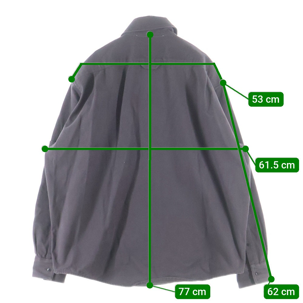 Acne Studios(アクネ ストゥディオズ) ZIP-UP TWILL COTTON OVERSHIRT ジップアップ ツイル コットン オーバー長袖ワークシャツ ブラウン FN-MN-OUTW001062
