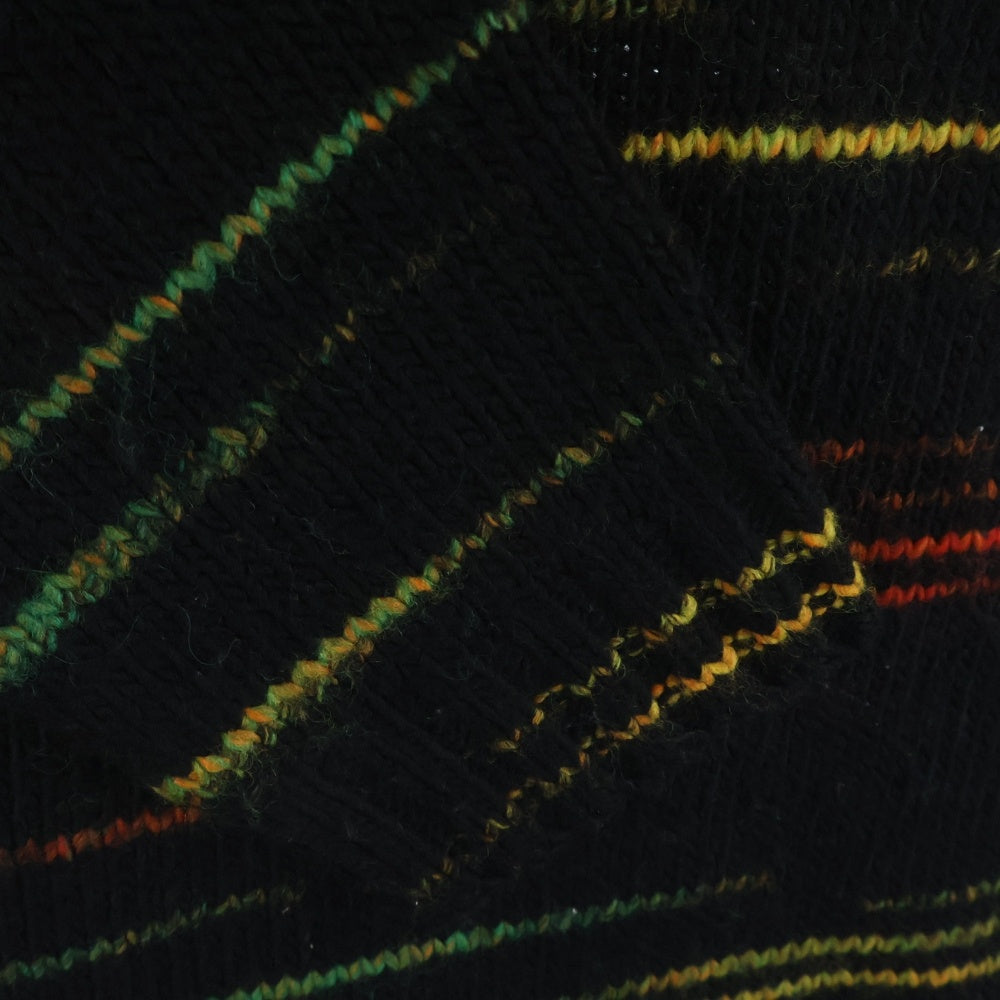 Armani Exchange(アルマーニ エクスチェンジ) ショルダーボタン ボーダーデザイン モックネック ニット セーター マルチカラー