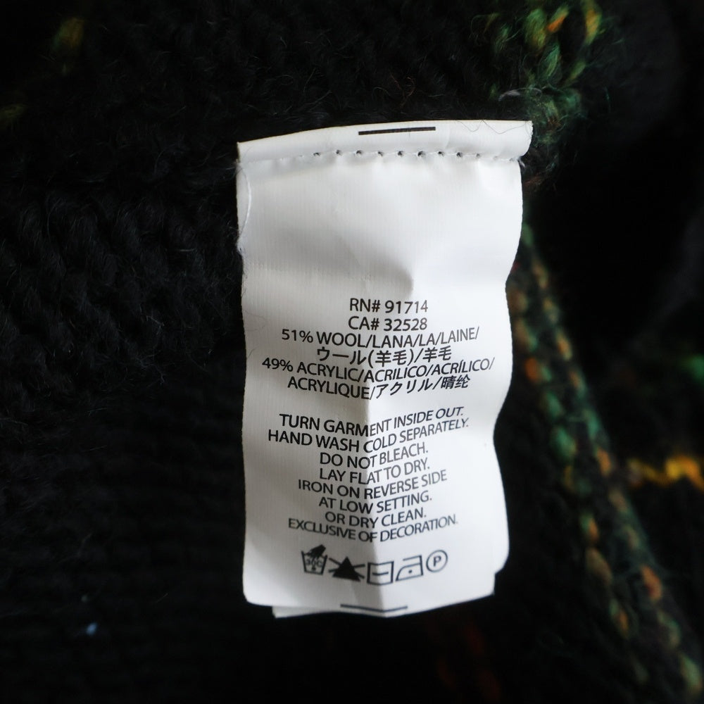 Armani Exchange(アルマーニ エクスチェンジ) ショルダーボタン ボーダーデザイン モックネック ニット セーター マルチカラー