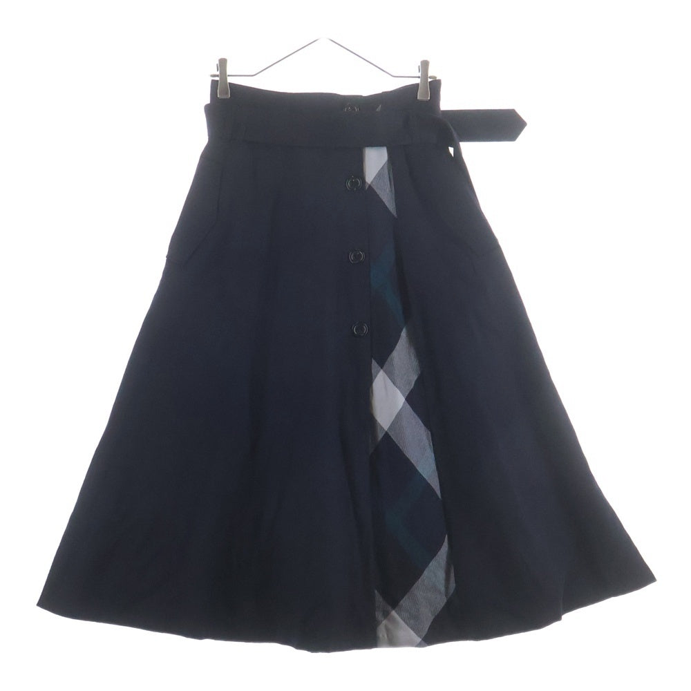 BLUE LABEL CRESTBRIDGE(ブルーレーベルクレストブリッジ) チェック切り替え フレアロングスカート レディース ネイビー 55S15-810-29