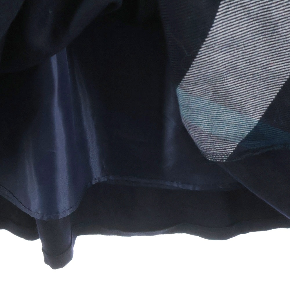 BLUE LABEL CRESTBRIDGE(ブルーレーベルクレストブリッジ) チェック切り替え フレアロングスカート レディース ネイビー 55S15-810-29