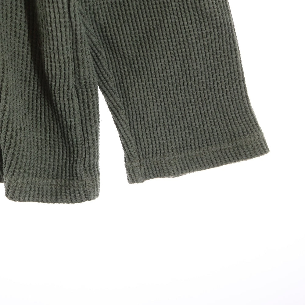 ISAMU KATAYAMA BACKLASH(イサムカタヤマバックラッシュ) BD TOP WAFFLE HENLEY NECK L/S TOPS GARMENT-DYED 強撚コットンワッフルヘンリーネック ロングスリーブカットソー カーキ 2139-01