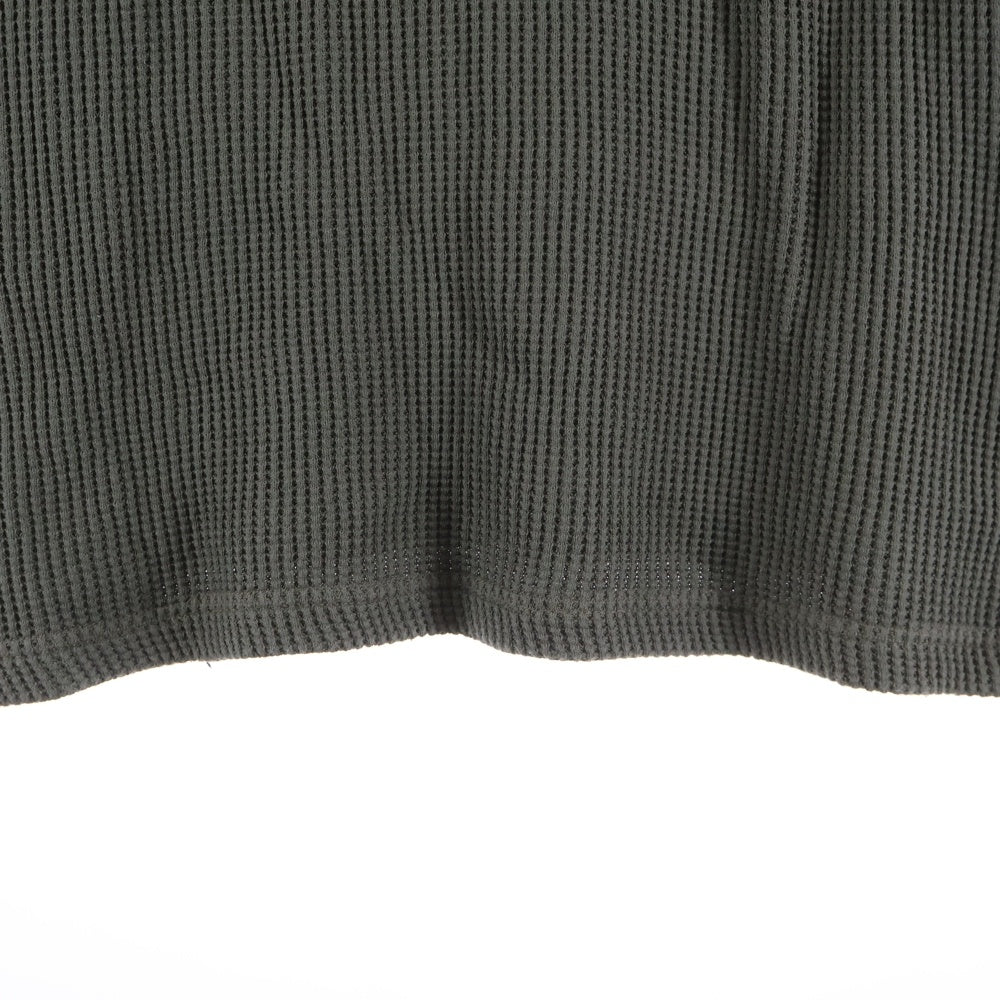 ISAMU KATAYAMA BACKLASH(イサムカタヤマバックラッシュ) BD TOP WAFFLE HENLEY NECK L/S TOPS GARMENT-DYED 強撚コットンワッフルヘンリーネック ロングスリーブカットソー カーキ 2139-01