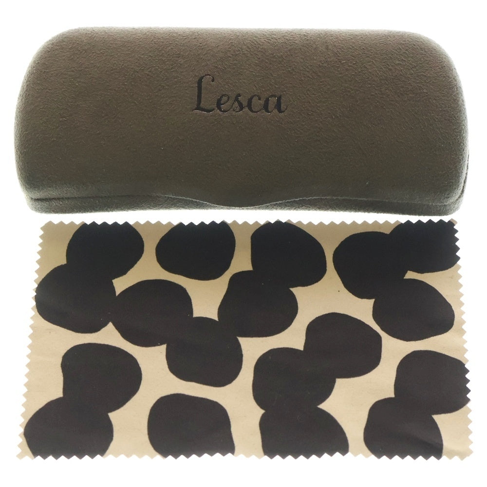 Lesca Lunetier(レスカ) PICA COL.100 ラウンドクリアサングラス アイウェア 眼鏡 ブラック