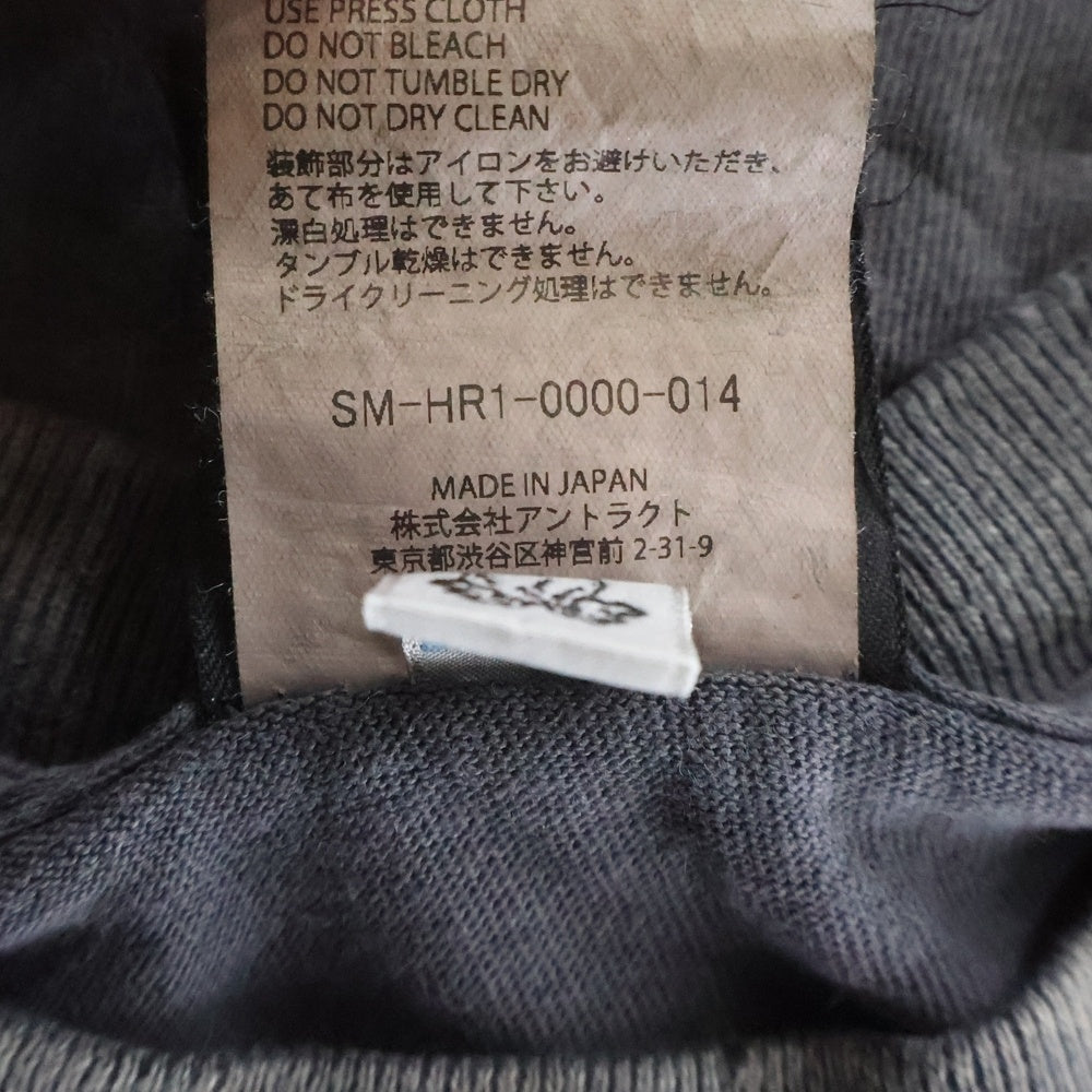 SAINT MICHAEL(セントマイケル) 25AW BODYN SOUL SS TEE ヴィンテージ加工 フロントプリントTシャツ 半袖クルーネックカットソー グレー SM-HR1-0000-014