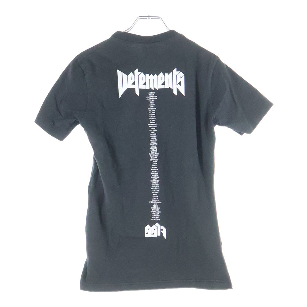 VETEMENTS(ヴェトモン) ×Hanes STAFF T-SHORT ヘインズ スタッフ 再構築 クルーネック半袖Tシャツ カットソー ブラック MSS17HA2