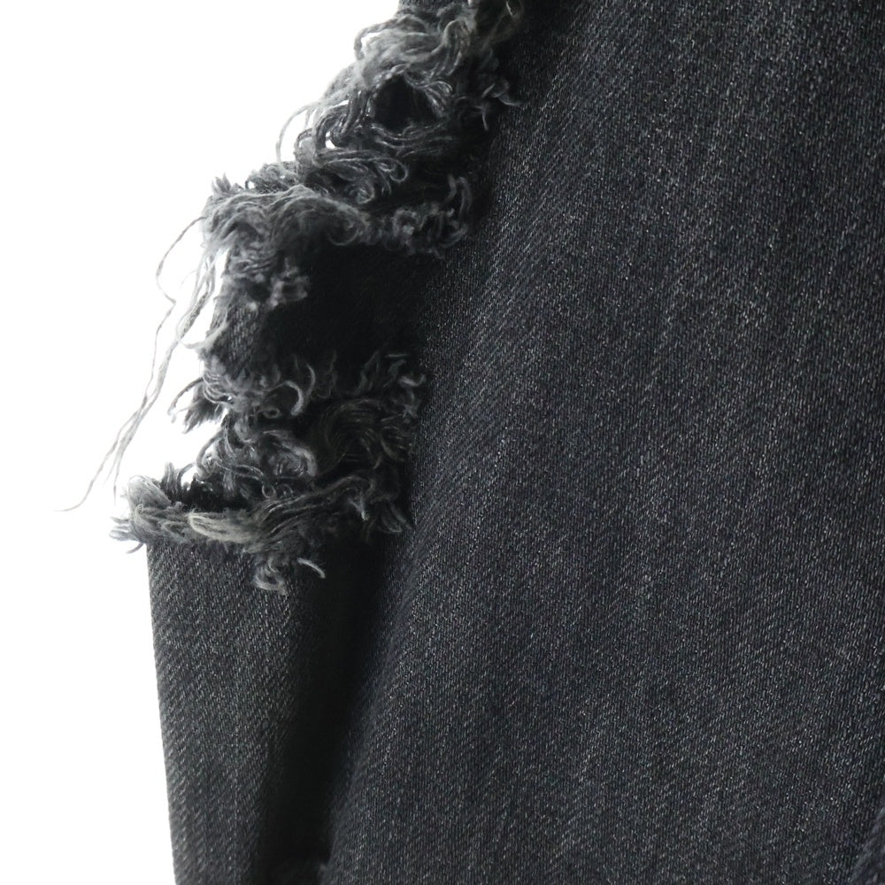 LEGENDA(レジェンダ) ダメージ加工 バックスカルプリント デニムジャケット ブラック LEJ108