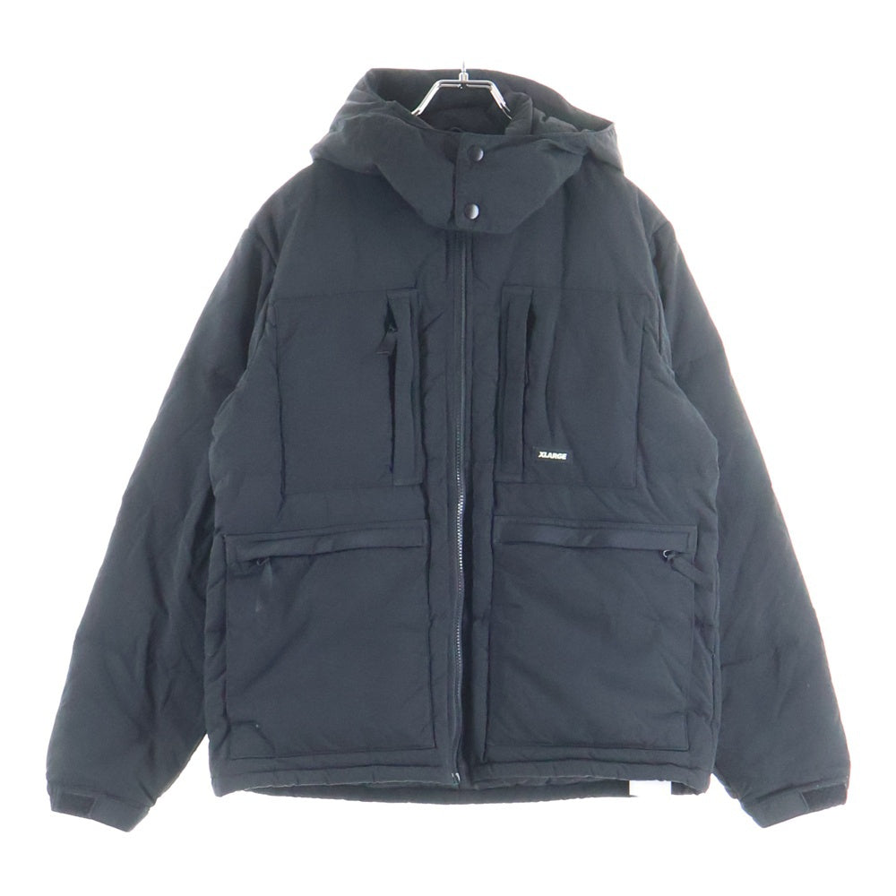 X-LARGE(エクストララージ) HOODED FRONT POCKET DOWN JACKET フロントポケット フーデッド ダウンジャケット ブラック 01194502