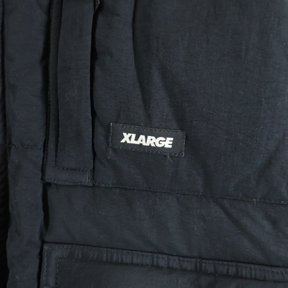 X-LARGE(エクストララージ) HOODED FRONT POCKET DOWN JACKET フロントポケット フーデッド ダウンジャケット ブラック 01194502