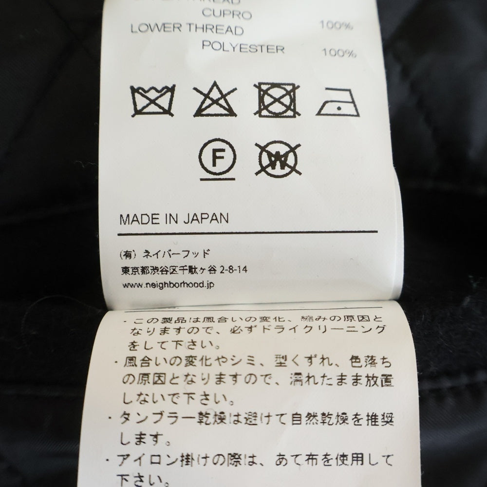 NEIGHBORHOOD(ネイバーフッド) 22AW xBOUNTY HUNTER 限定 SOUVENIR JACKET スーベニアジャケット バック刺? メルトンウール ジャケット ブラック 222AQBHN-JKM01S