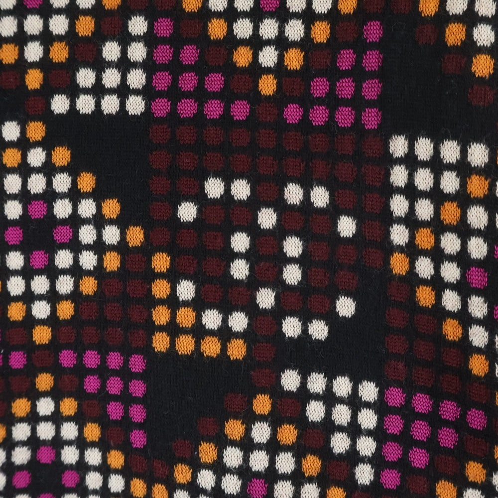 CHANEL(シャネル) 23AW ジオメトリック ココマークミニプレート クルーネック コットンニット セーター ブラック/パープル レディース P75395K10798
