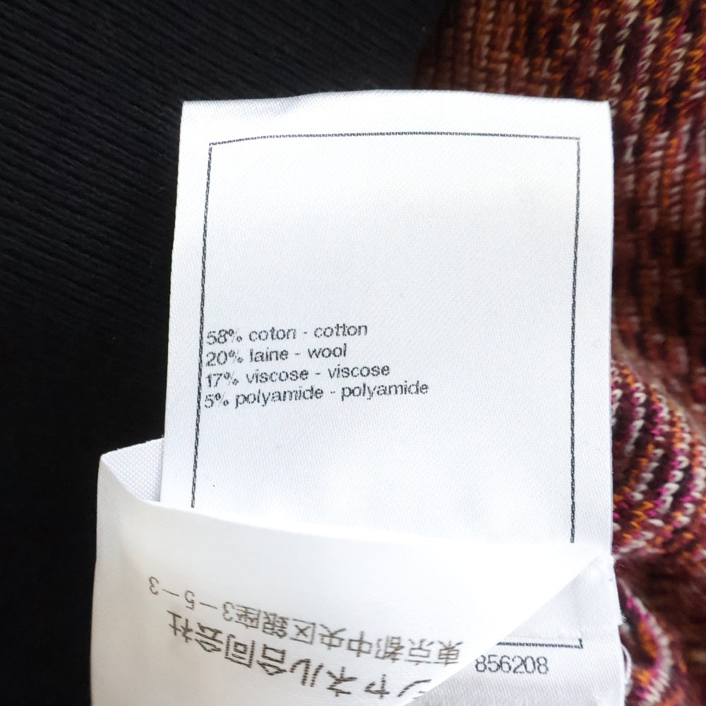 CHANEL(シャネル) 23AW ジオメトリック ココマークミニプレート クルーネック コットンニット セーター ブラック/パープル レディース P75395K10798