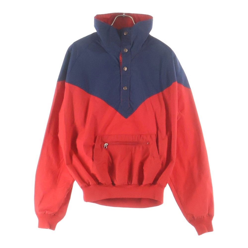 VINTAGE(ヴィンテージ) 80S POWDERHORN MOUNTAINEERING パウダーホーンマウンテニアリング ヴィンテージ ハーフボタン ナイロンプルオーバーアノラックジャケット ネイビー/レッド