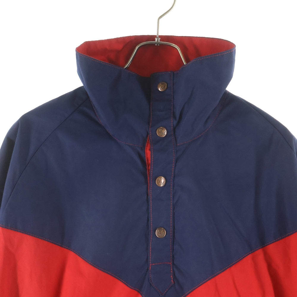 VINTAGE(ヴィンテージ) 80S POWDERHORN MOUNTAINEERING パウダーホーンマウンテニアリング ヴィンテージ ハーフボタン ナイロンプルオーバーアノラックジャケット ネイビー/レッド