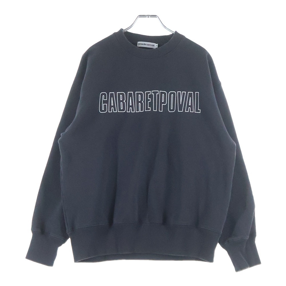 CABARET POVAL(キャバレーポバール) Frost Fade PH Logo Crewneck フェード加工 クルーネックスウェット トレーナー ブラック