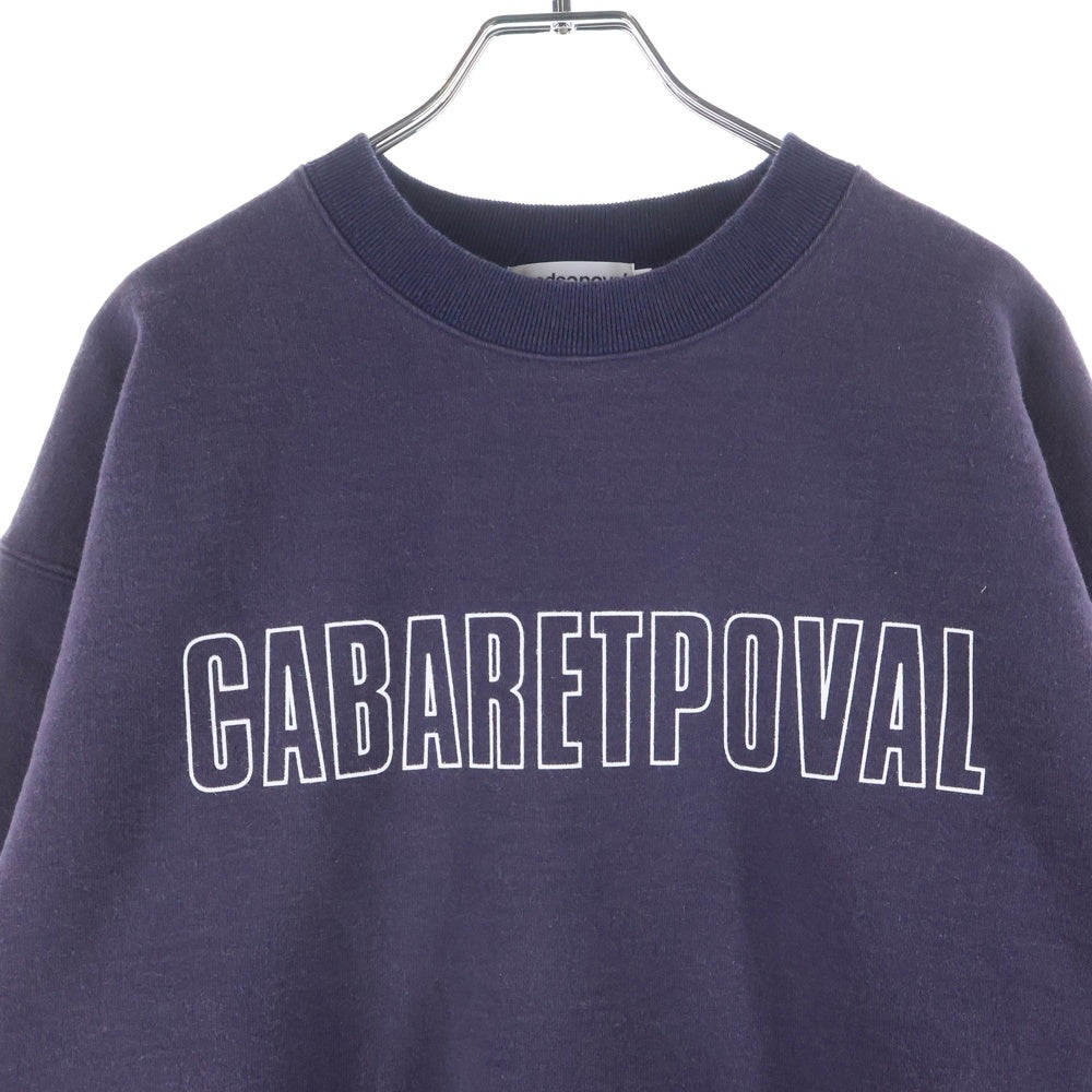CABARET POVAL(キャバレーポバール) Frost Fade PH Logo Crewneck フェード加工 クルーネックスウェット トレーナー ネイビー