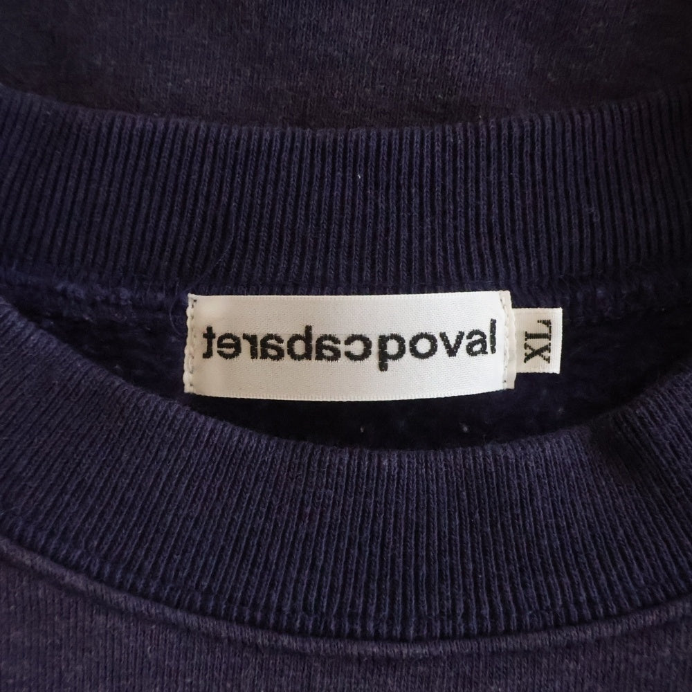 CABARET POVAL(キャバレーポバール) Frost Fade PH Logo Crewneck フェード加工 クルーネックスウェット トレーナー ネイビー