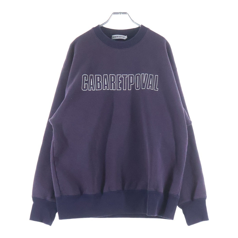 CABARET POVAL(キャバレーポバール) Frost Fade PH Logo Crewneck フェード加工 クルーネックスウェット トレーナー ネイビー