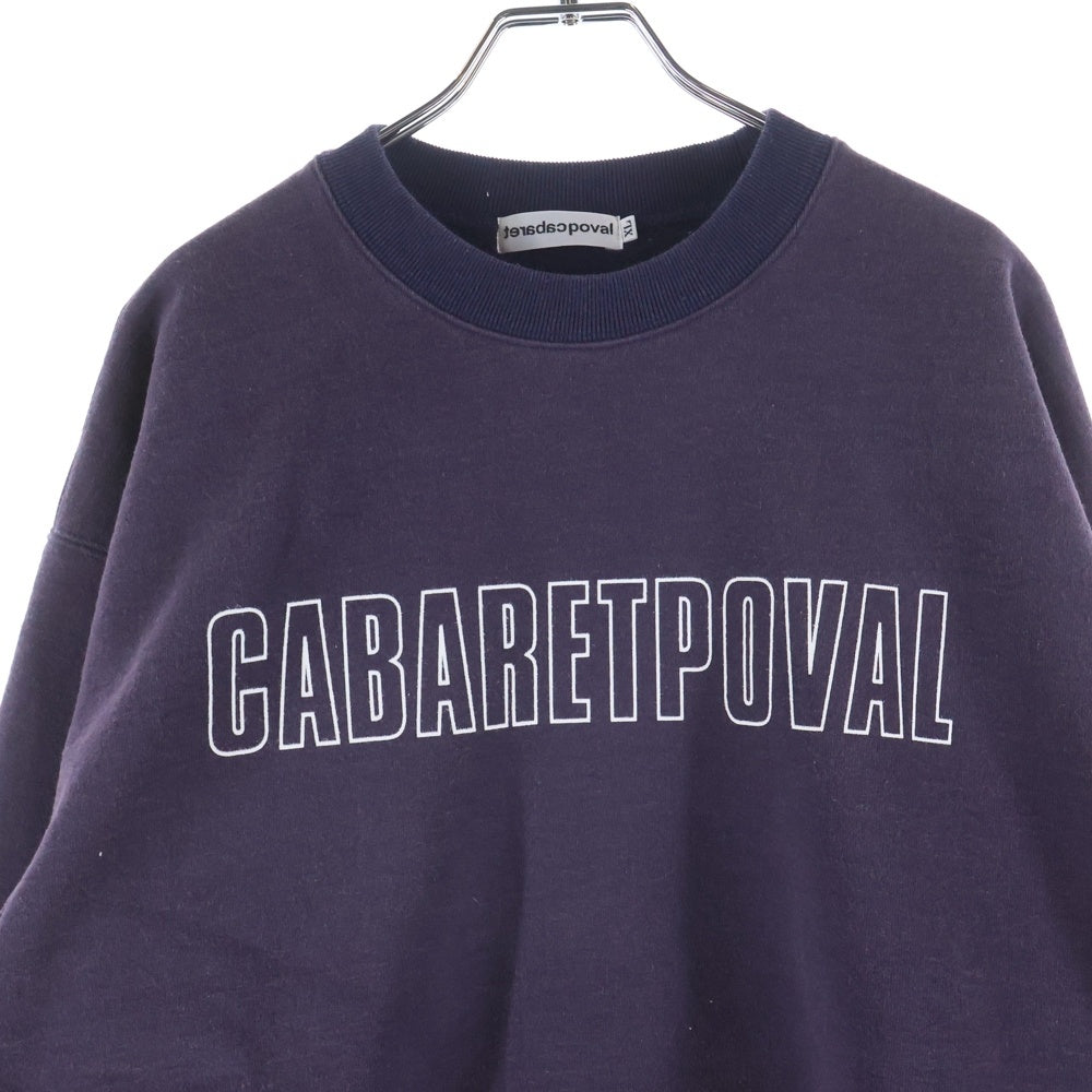 CABARET POVAL(キャバレーポバール) Frost Fade PH Logo Crewneck フェード加工 クルーネックスウェット トレーナー ネイビー