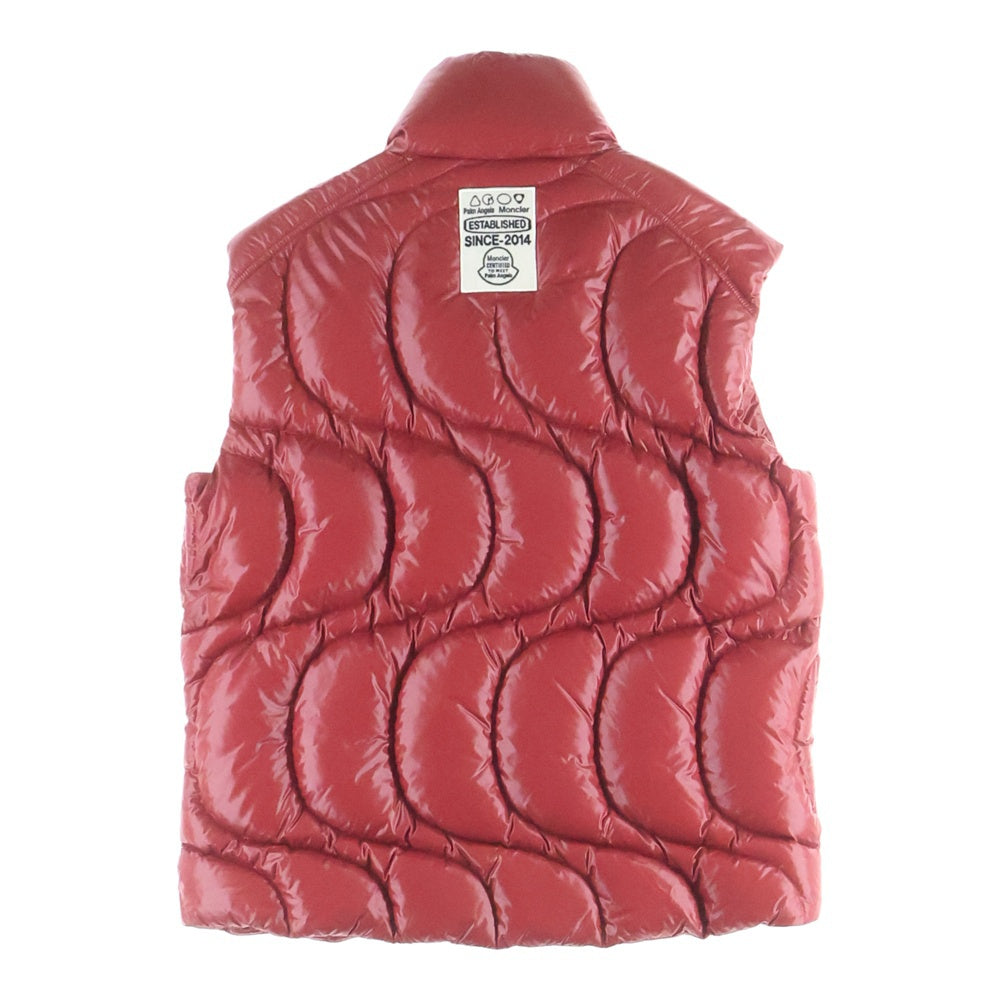 MONCLER(モンクレール) 24AW ×PALM ANGELS GWENYTH パームエンジェルス グウェニス ロゴデザイン ジップアップ ダウンベスト レッド J209L1A00016 M4441