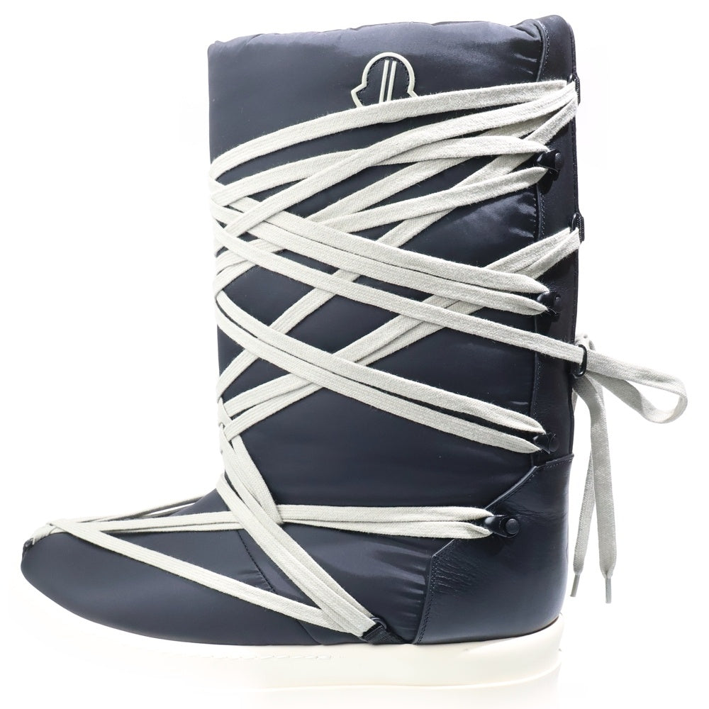 Rick Owens(リックオウエンス) 23AW×BIGROCKS モンクレール ビックロックス ロゴデザイン プラットフォーム ブーツ ブラック MU02C4H20M3863