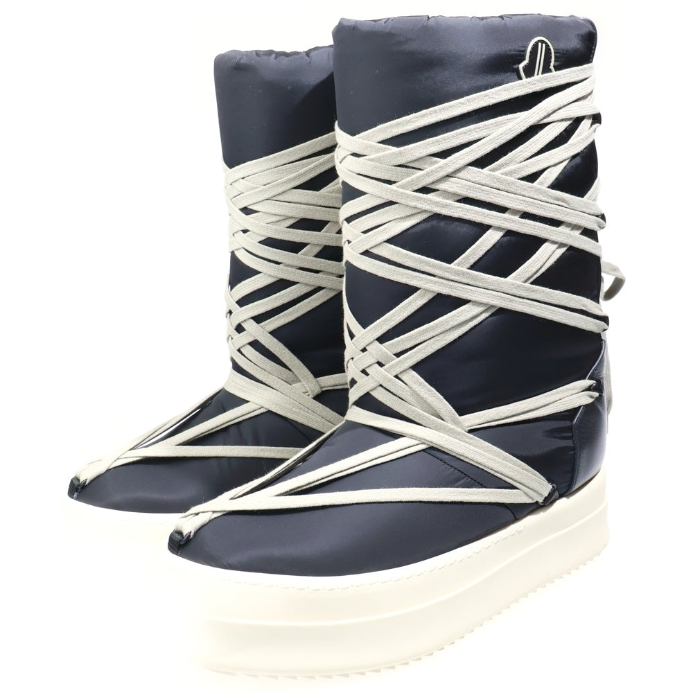 Rick Owens(リックオウエンス) 23AW×BIGROCKS モンクレール ビックロックス ロゴデザイン プラットフォーム ブーツ ブラック MU02C4H20M3863