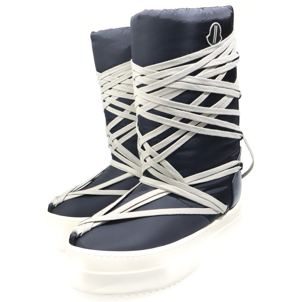 Rick Owens(リックオウエンス) 23AW×BIGROCKS モンクレール ビックロックス ロゴデザイン プラットフォーム ブーツ ブラック MU02C4H20M3863