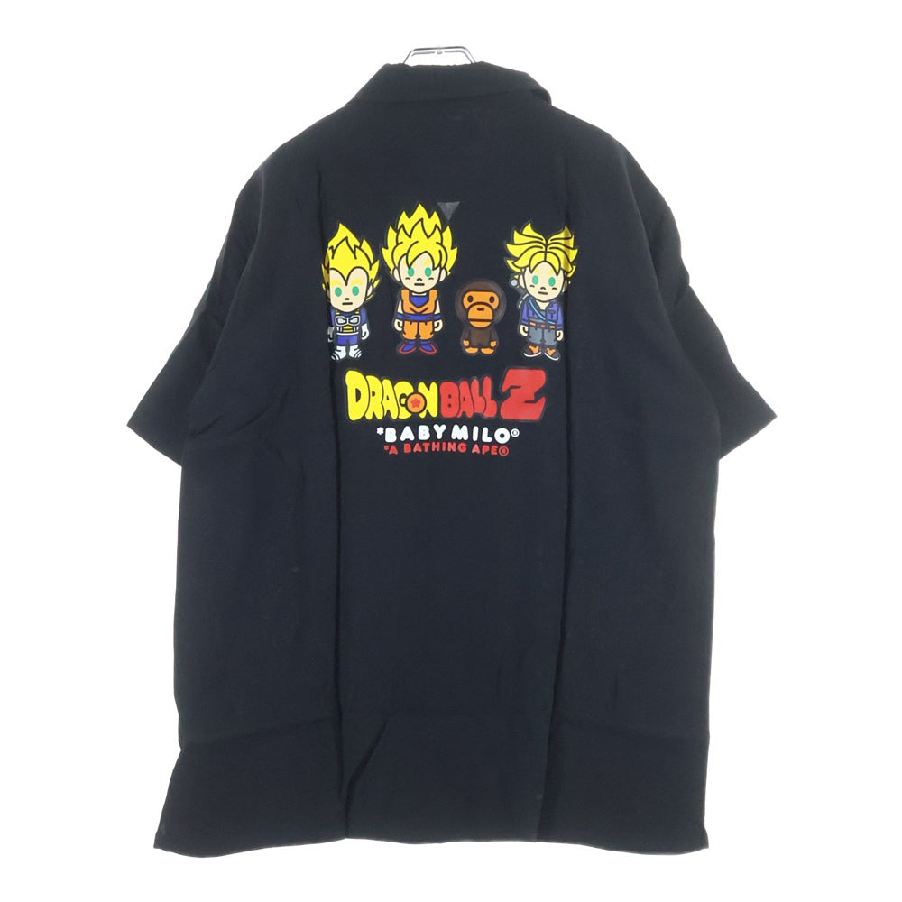 A BATHING APE(アベイシングエイプ) ×DRAGON BALL SUPE ドラゴンボールスーパー バックロゴデザイン 開襟 半袖シャツ ブラック 2G23131911