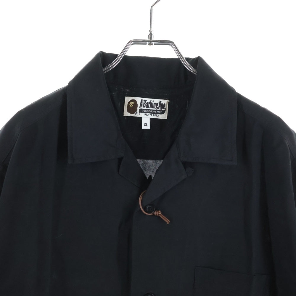 A BATHING APE(アベイシングエイプ) ×DRAGON BALL SUPE ドラゴンボールスーパー バックロゴデザイン 開襟 半袖シャツ ブラック 2G23131911