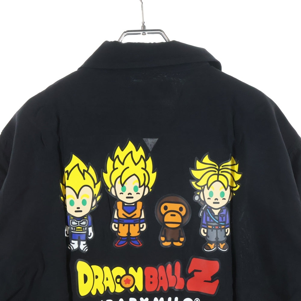 A BATHING APE(アベイシングエイプ) ×DRAGON BALL SUPE ドラゴンボールスーパー バックロゴデザイン 開襟 半袖シャツ ブラック 2G23131911