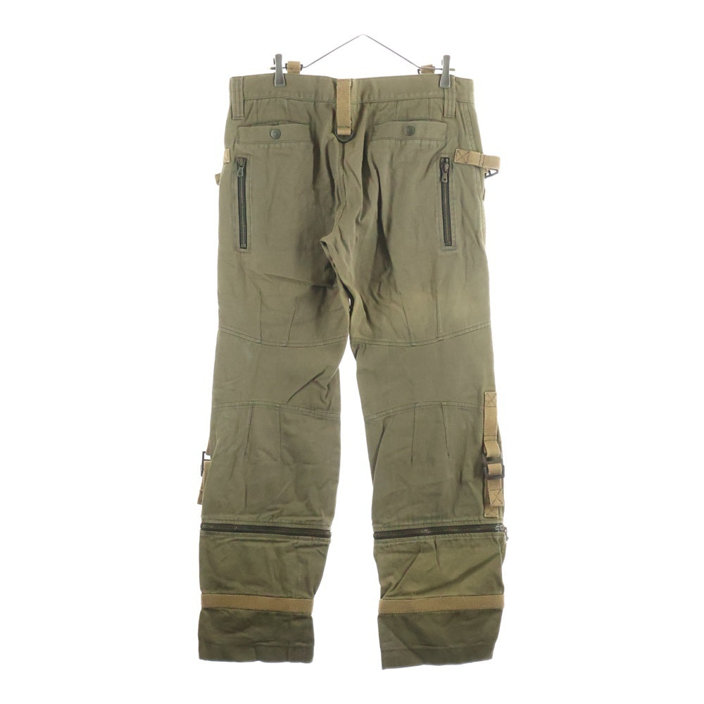 DOLCE & GABBANA(ドルチェアンドガッバーナ) 03AW ジップデザイン ミリタリーカーゴパンツ カーキ TP36T U6DM