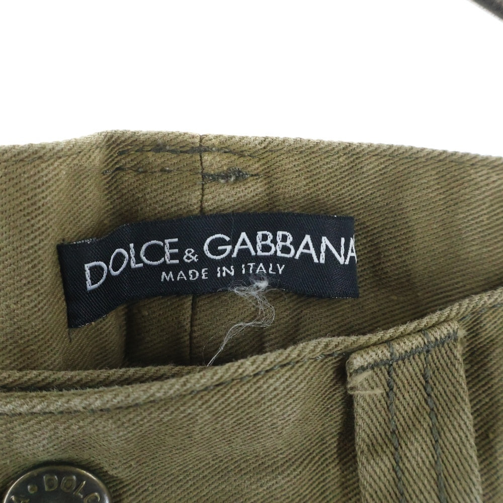 DOLCE & GABBANA(ドルチェアンドガッバーナ) 03AW ジップデザイン ミリタリーカーゴパンツ カーキ TP36T U6DM