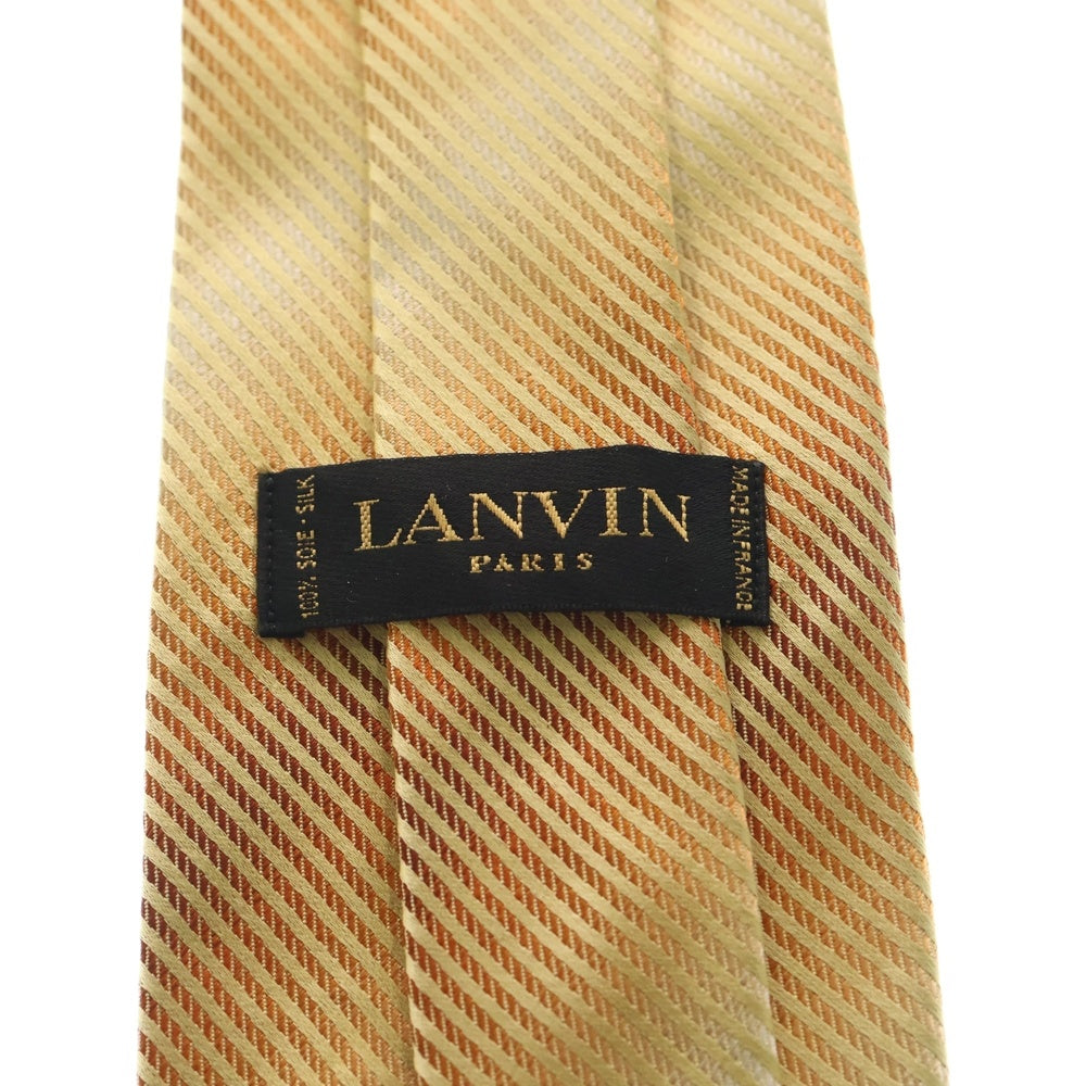 LANVIN(ランバン) ストライプ シルク ネクタイ ゴールド