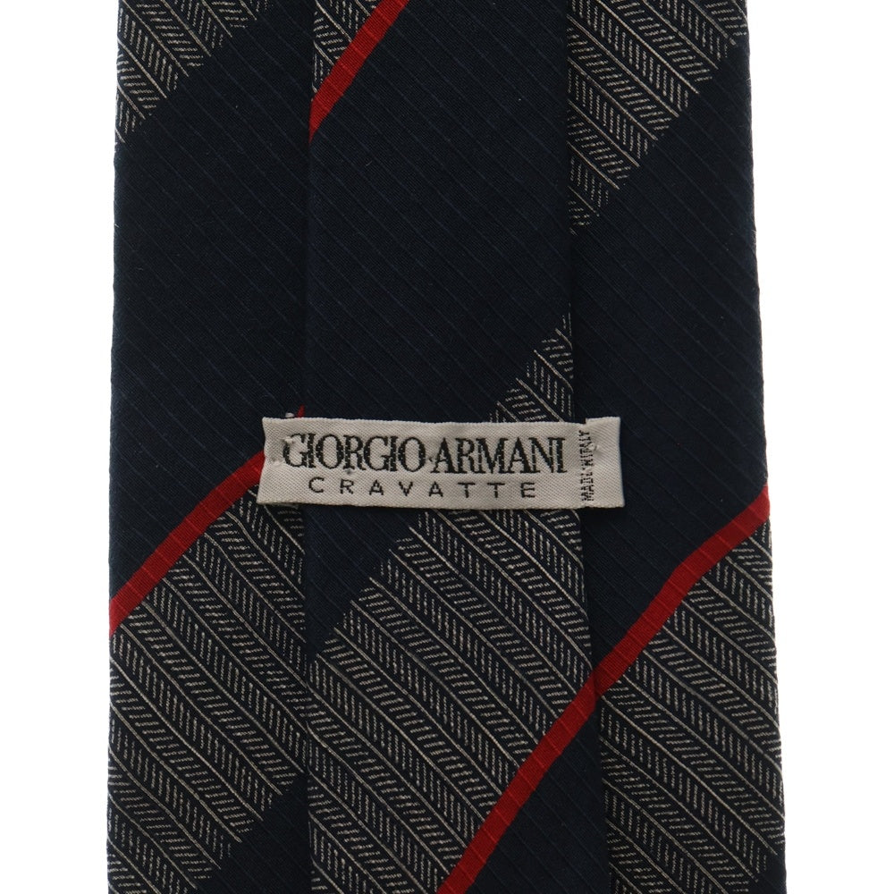 GIORGIO ARMANI(ジョルジオアルマーニ) ストライプ シルク ネクタイ グレー/ネイビー