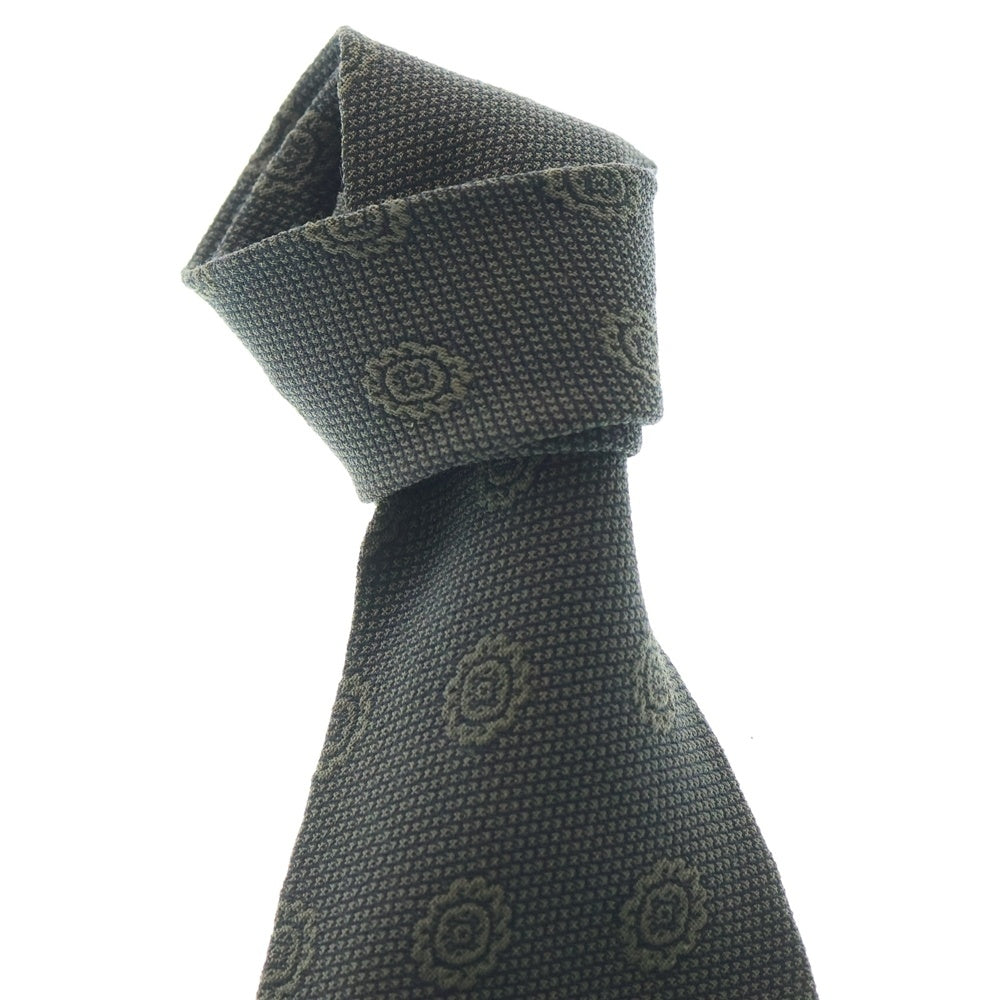 GIORGIO ARMANI(ジョルジオアルマーニ) 総柄 シルク ネクタイ カーキ