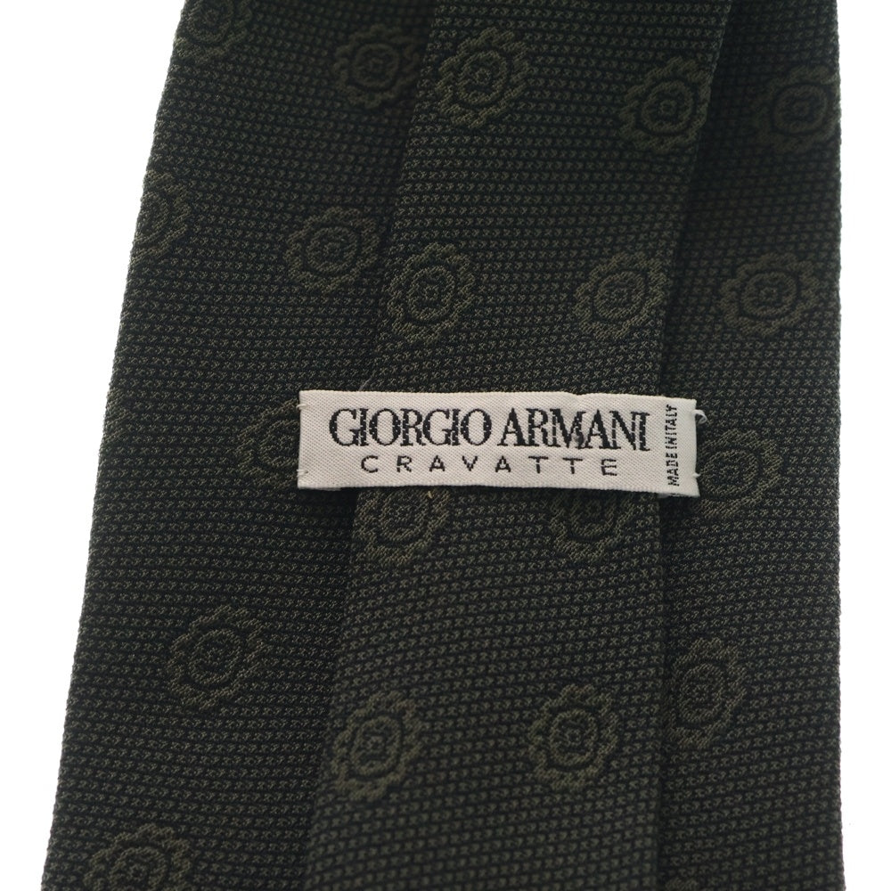 GIORGIO ARMANI(ジョルジオアルマーニ) 総柄 シルク ネクタイ カーキ
