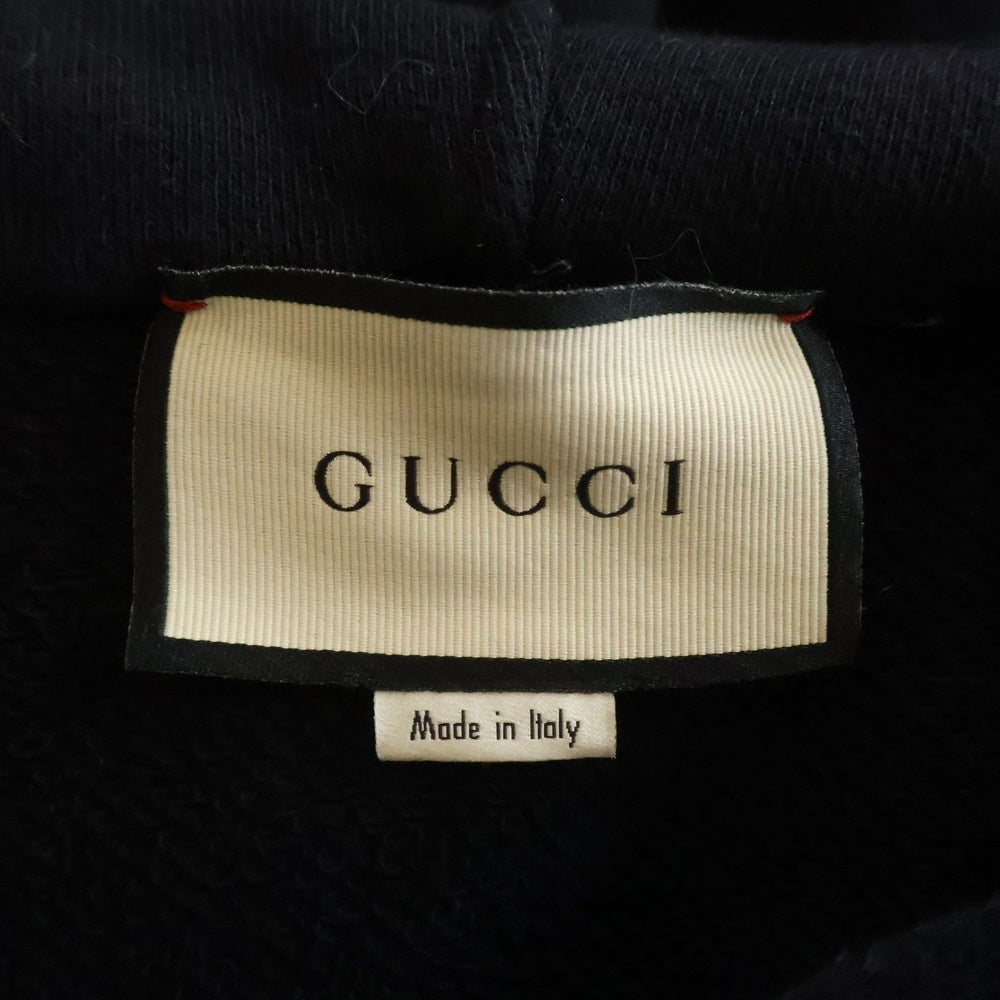GUCCI(グッチ) INSECTS HOODED SWEATSHIRT フロントインセクトデザイン フーデッド スウェット パーカー ブラック 489368 X9F40