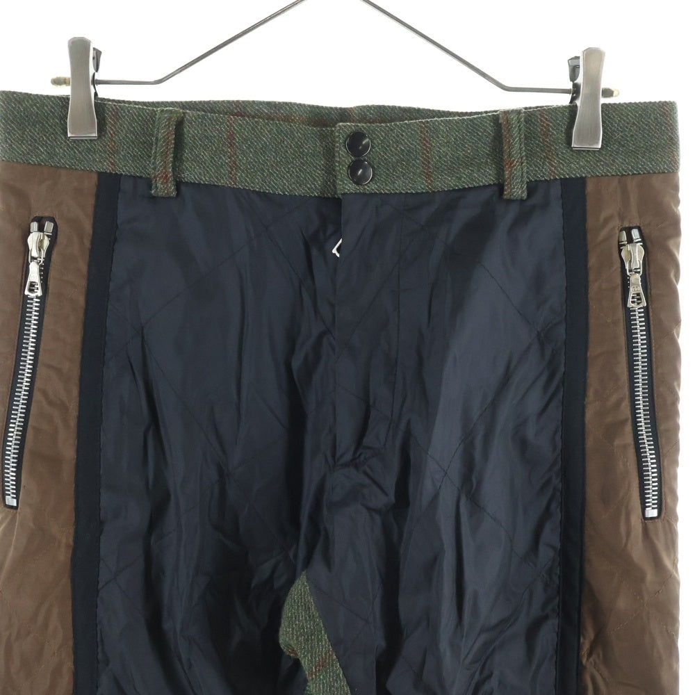 DRIES VAN NOTEN(ドリスヴァンノッテン) チェック柄切り替え マルチポケット ジップアップ ナイロンパンツ マルチカラー