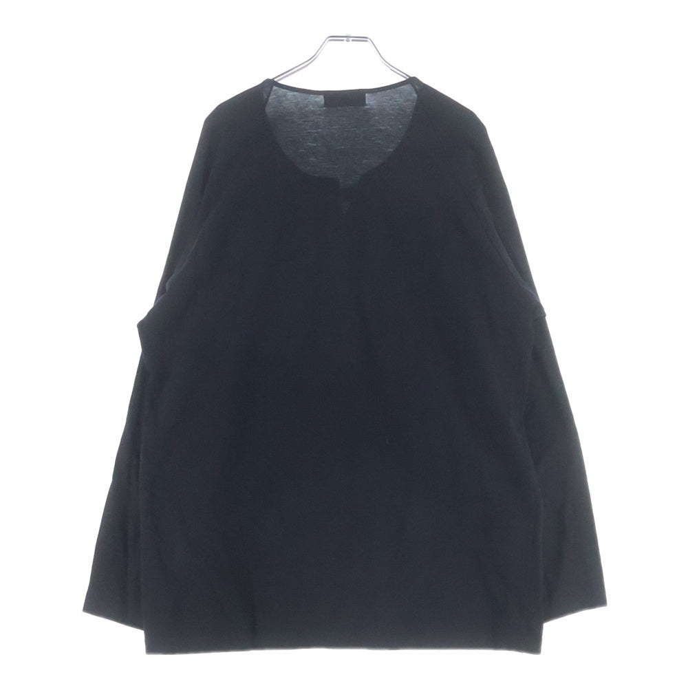 Yohji Yamamoto POUR HOMME(ヨウジヤマモト プールオム) 19AW 金ボタンデザイン ノーカラー スキッパーシャツ ブラック HC-T63-016