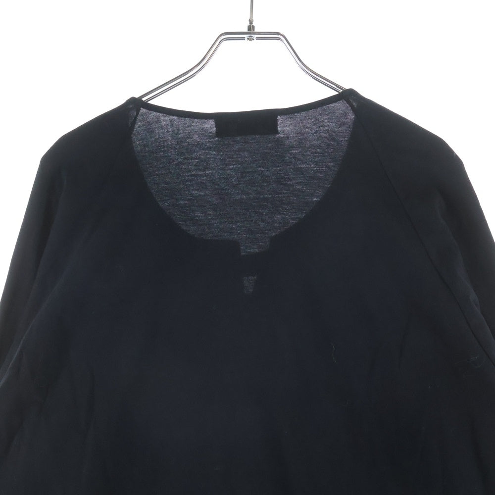 Yohji Yamamoto POUR HOMME(ヨウジヤマモト プールオム) 19AW 金ボタンデザイン ノーカラー スキッパーシャツ ブラック HC-T63-016