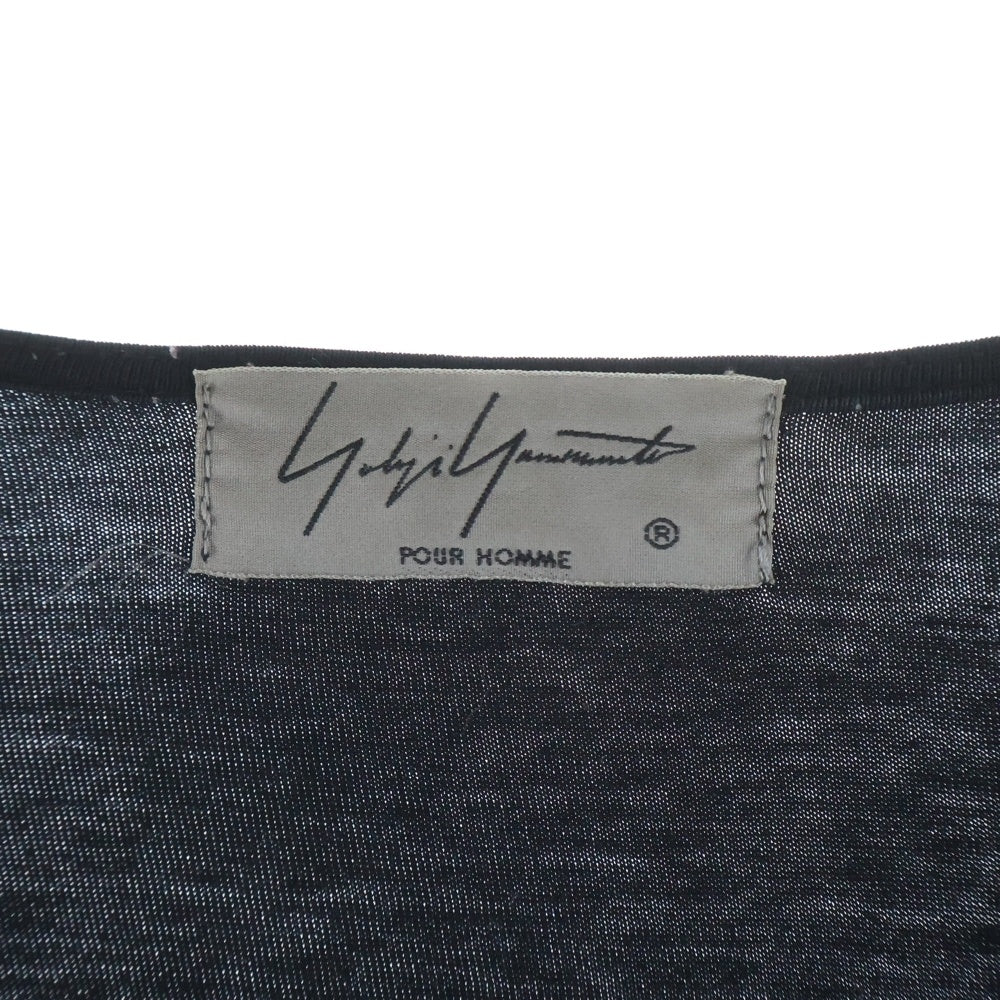 Yohji Yamamoto POUR HOMME(ヨウジヤマモト プールオム) 19AW 金ボタンデザイン ノーカラー スキッパーシャツ ブラック HC-T63-016