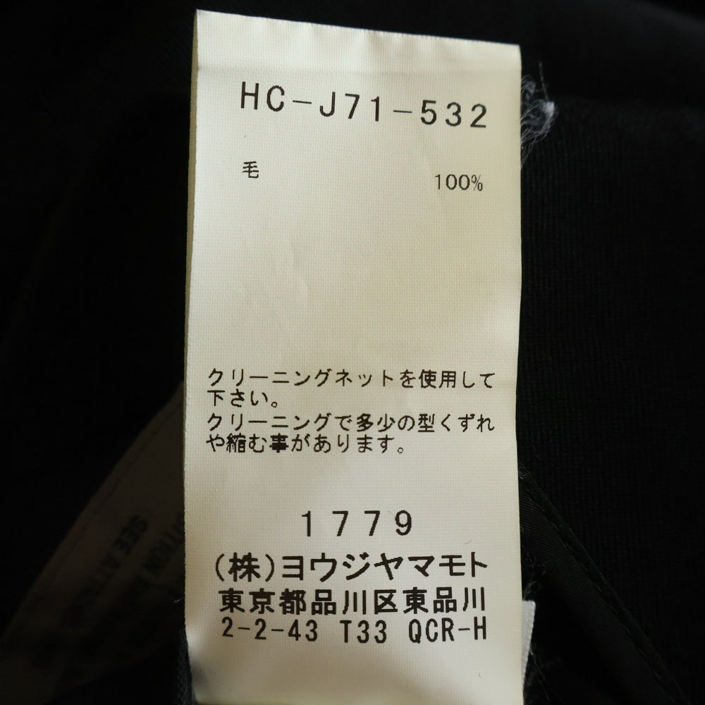 Yohji Yamamoto POUR HOMME(ヨウジヤマモト プールオム) 19AW レプリカ ノーカラー テーラードジャケット ブラック HC-J71-532