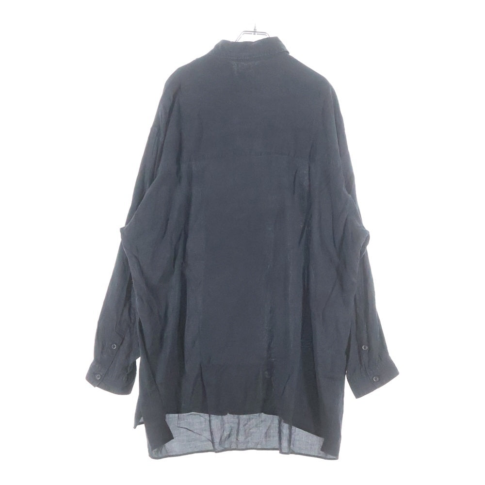 Yohji Yamamoto POUR HOMME(ヨウジヤマモト プールオム) 19AW ×YUUKA ASAKURA 朝倉優佳 フロントスカルグラフィック レギュラーカラーコットン シャツ ブラック HC-B28-230