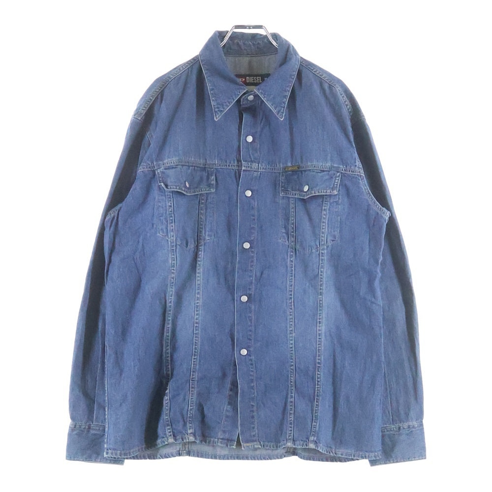 DIESEL(ディーゼル) 00S ボックスカット フロントスナップ 長袖デニムシャツ インディゴ