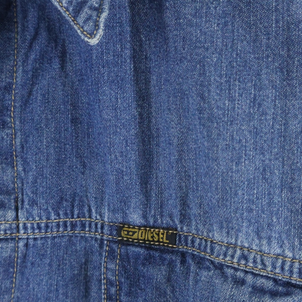 DIESEL(ディーゼル) 00S ボックスカット フロントスナップ 長袖デニムシャツ インディゴ